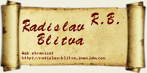 Radislav Blitva vizit kartica